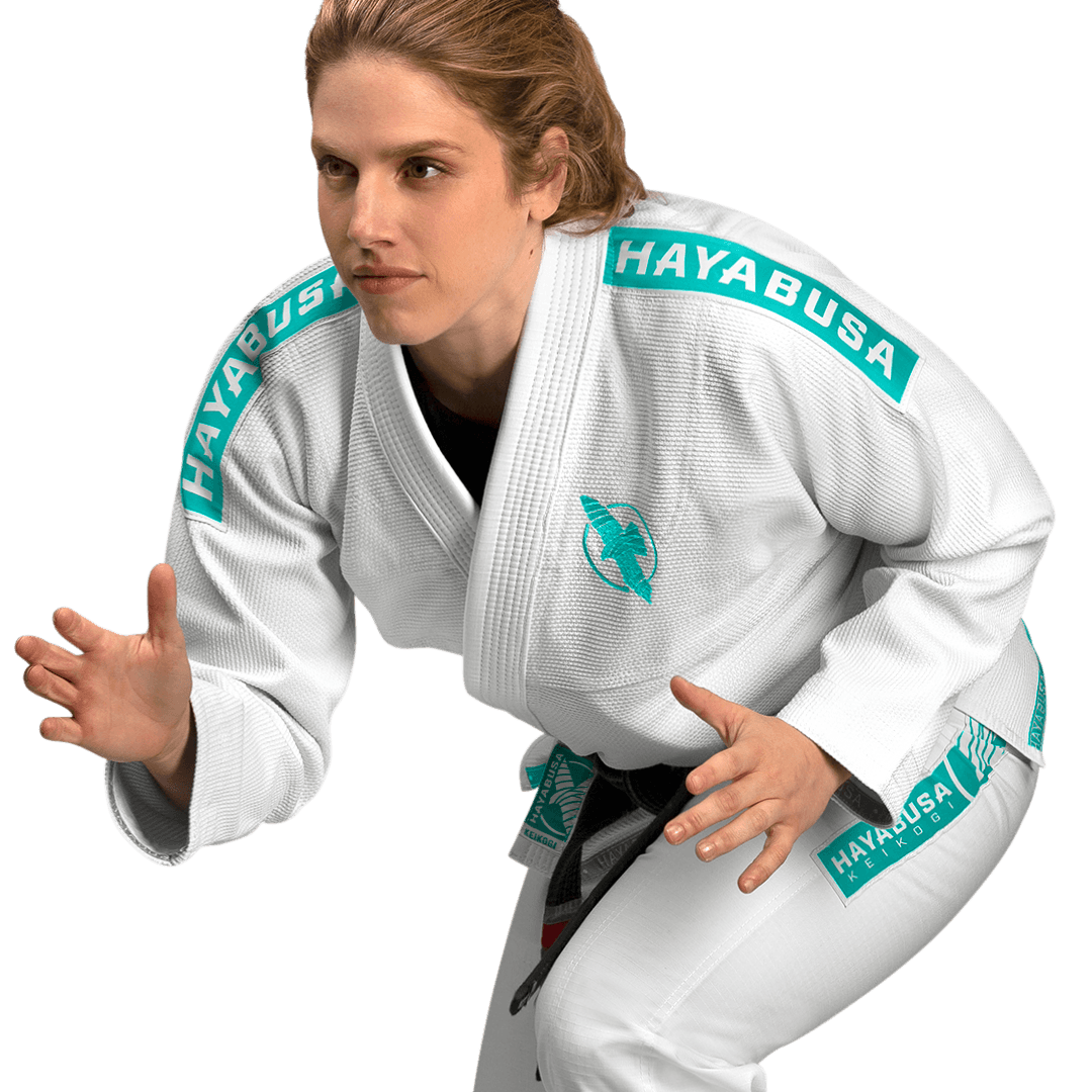 Uniforme de Jiujitsu Brasileño Liviano Hayabusa Lightweight (Blanco / Turquesa) (Disponible por Encargo)