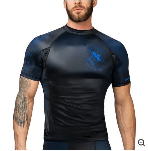 Rashguard Manga Corta Hayabusa Geo (Azul) (Disponible en Costa Rica y por Encargo)