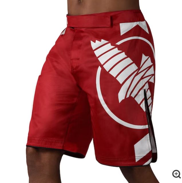Fightshorts Hayabusa Icon (Largos) (Rojo / Blanco) (Disponible por Encargo)