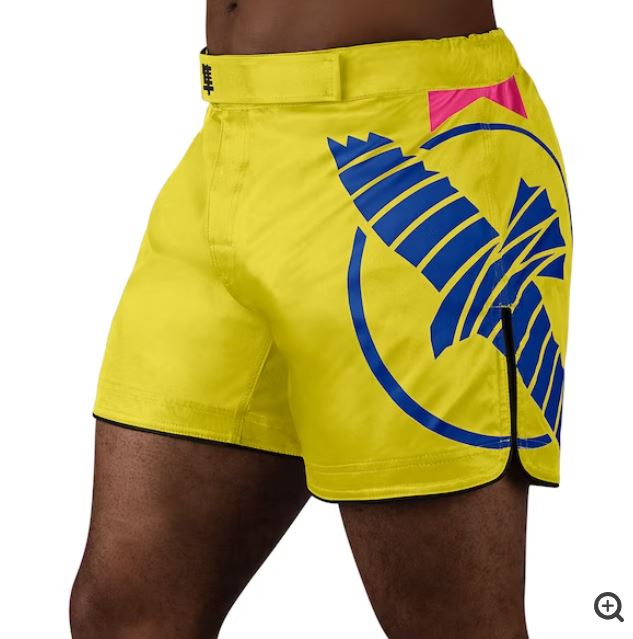 Fightshorts Hayabusa Icon (Cortos) (Amarillo / Azul) (Disponible por Encargo)