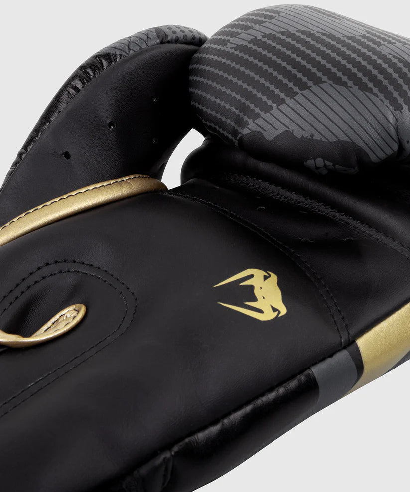 Guantes de Box Venum Elite (Negro Camo / Dorado) (Disponible por Encargo)