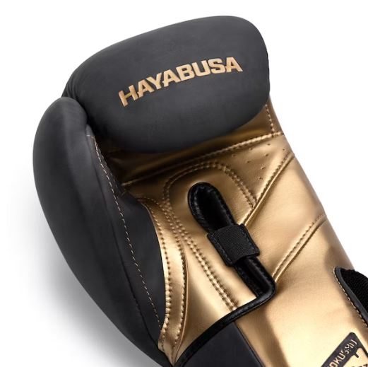 Guantes de Box Hayabusa T3 de Cuero de Lujo (Negro / Dorado) (Disponible por Encargo)