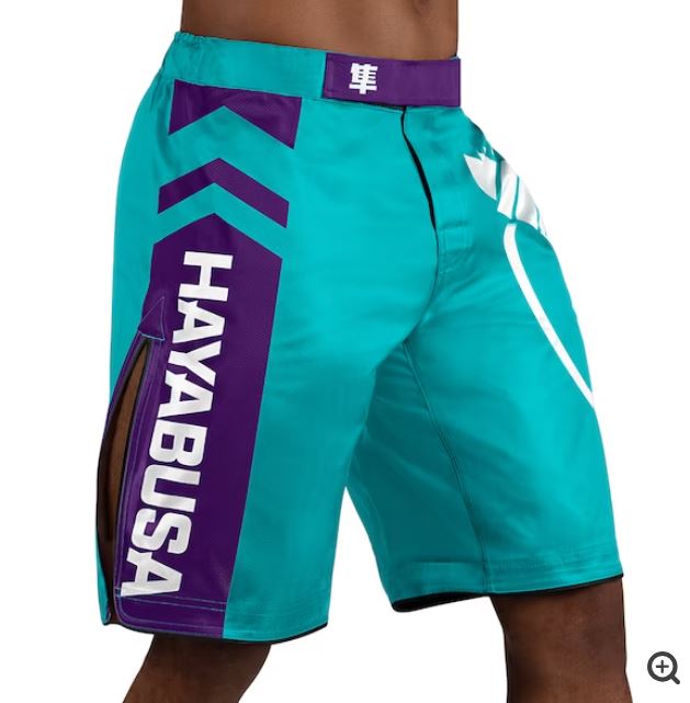 Fightshorts Hayabusa Icon (Largos) (Turquesa / Blanco) (Disponible en Costa Rica y por Encargo)
