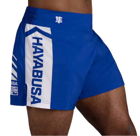 Fightshorts de Kickboxing Hayabusa Icon (Azul / Blanco) (Disponible por Encargo)