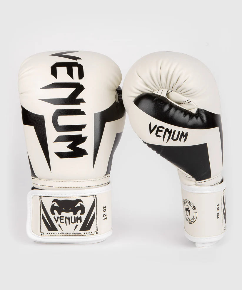 Guantes de Box Venum Elite (Blanco / Negro) (Disponible por Encargo)
