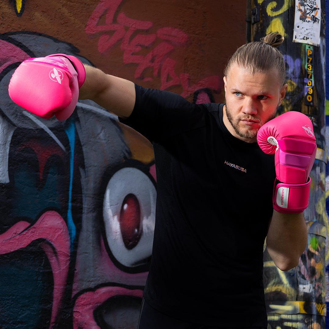 Guantes de Box Hayabusa T3 Neón (Rosado / Blanco) (Disponible por Encargo)