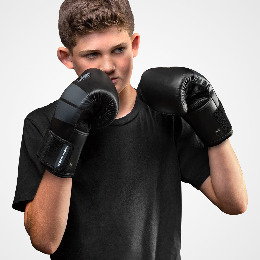 Guantes de Box Hayabusa S4 para Niños (Negro / Gris) (Disponible por Encargo)