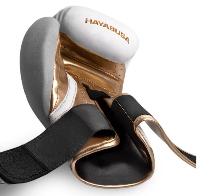 Guantes de Box Hayabusa T3 (Blanco / Dorado) (Disponible por Encargo)
