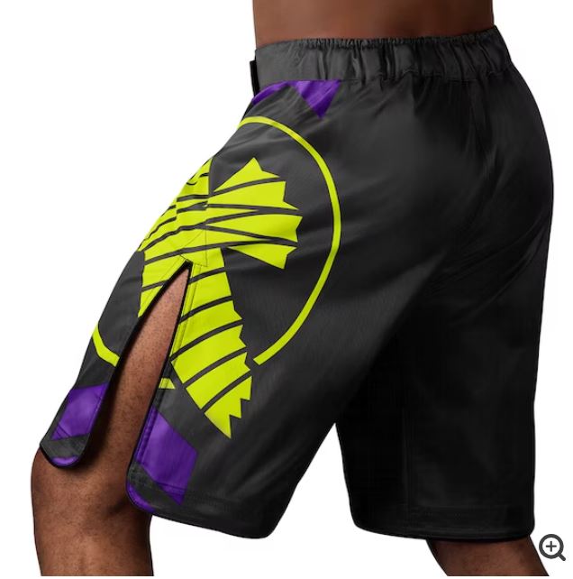 Fightshorts Hayabusa Icon (Largos) (Negro / Amarillo) (Disponible por Encargo)
