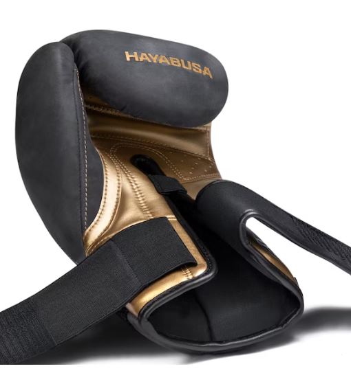 Guantes de Box Hayabusa T3 de Cuero de Lujo (Negro / Dorado) (Disponible por Encargo)