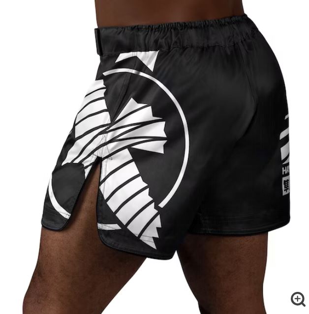 Fightshorts Hayabusa Icon (Cortos) (Negro / Blanco) (Disponible por Encargo)