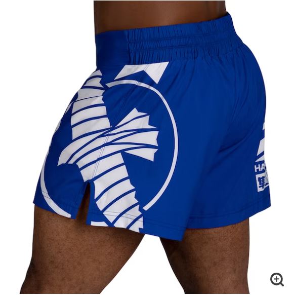 Fightshorts de Kickboxing Hayabusa Icon (Azul / Blanco) (Disponible por Encargo)
