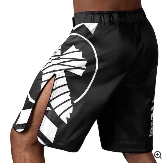Fightshorts Hayabusa Icon (Largos) (Negro / Blanco) (Disponible por Encargo)