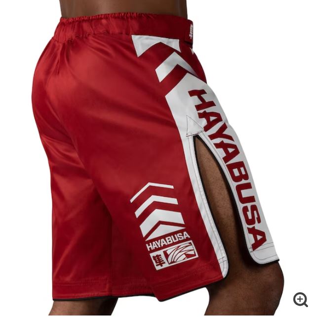 Fightshorts Hayabusa Icon (Largos) (Rojo / Blanco) (Disponible por Encargo)