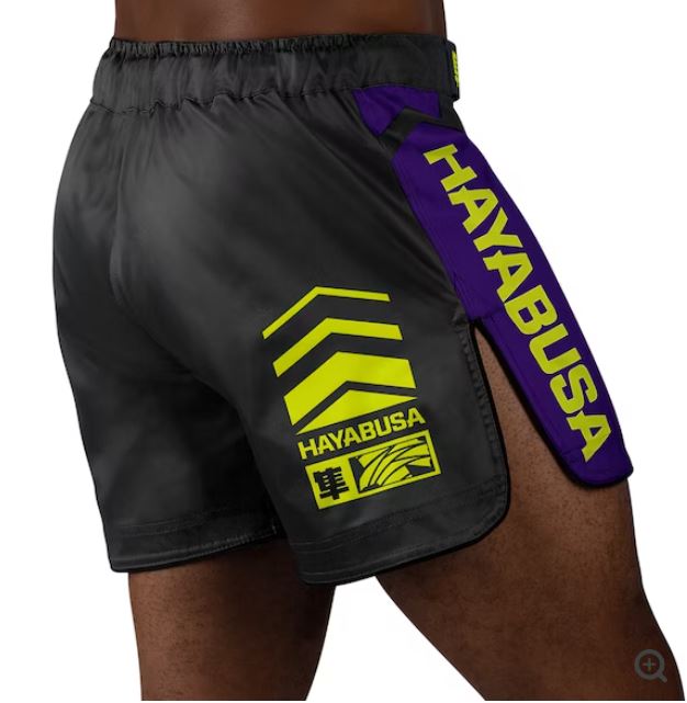 Fightshorts Hayabusa Icon (Cortos) (Negro / Amarillo) (Disponible por Encargo)