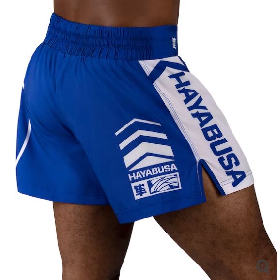 Fightshorts de Kickboxing Hayabusa Icon (Azul / Blanco) (Disponible por Encargo)