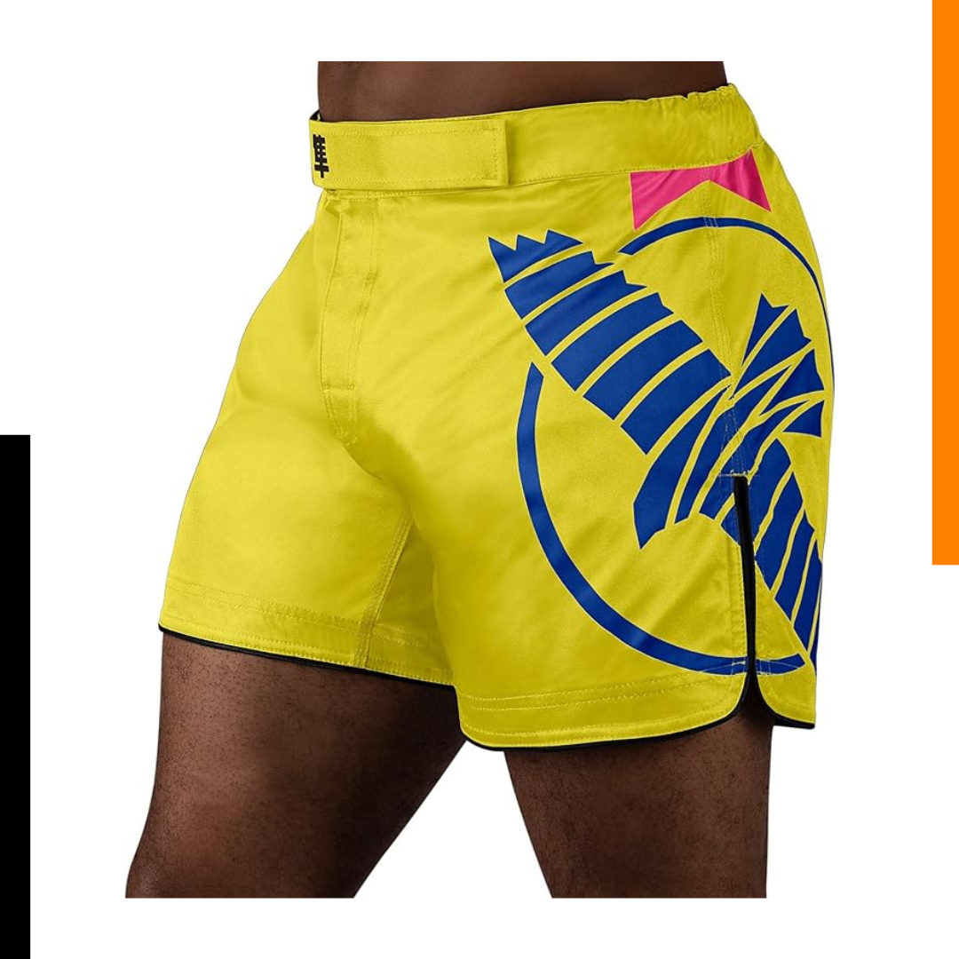 Fightshorts Hayabusa Icon (Cortos) (Amarillo / Azul) (Disponible en Costa Rica y por Encargo)