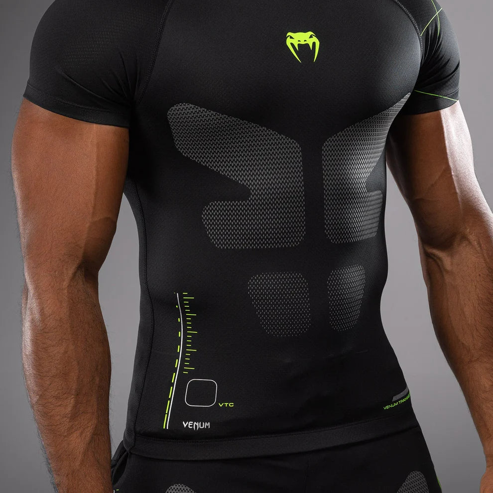 Rashguard Manga Corta para Hombre Venum Tactical XT (Amarillo Neón) (Disponible en Costa Rica y por Encargo)