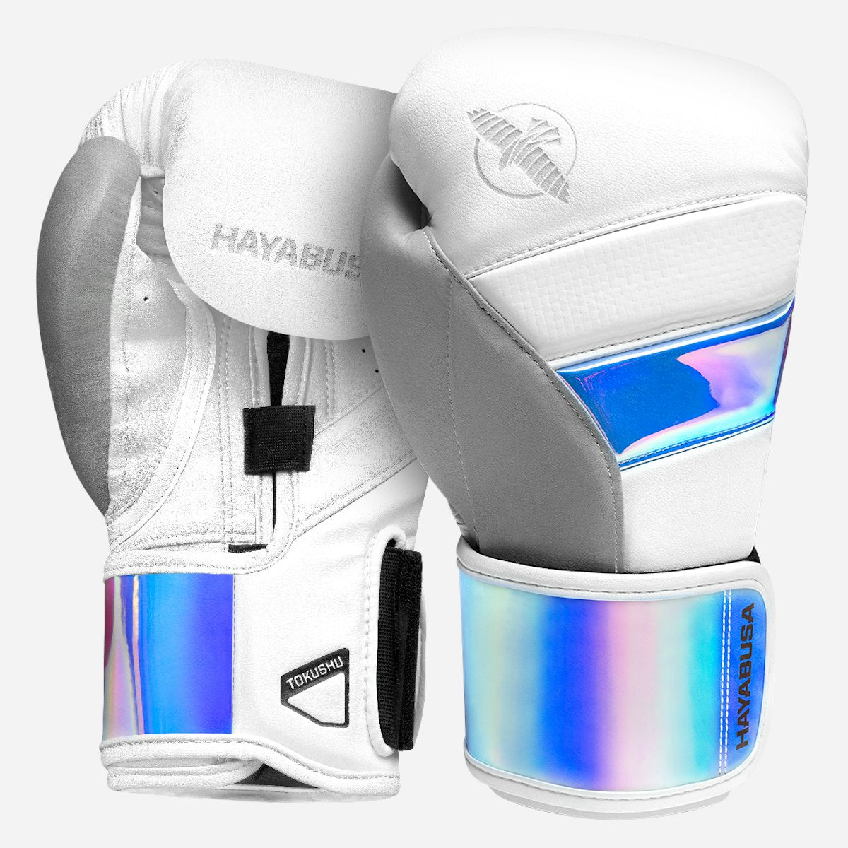 Guantes de Box Hayabusa T3 (Blanco / Plateado Metálico) (Disponible por Encargo)