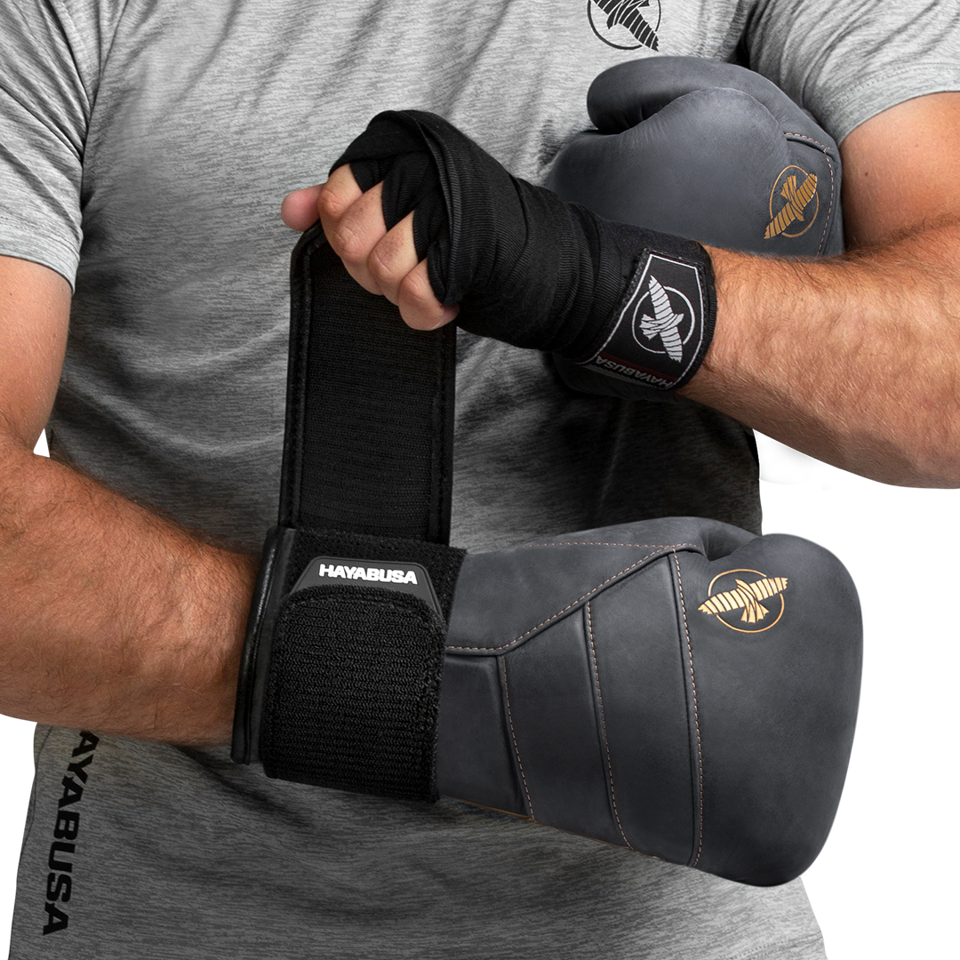 Guantes de Box Hayabusa T3 de Cuero de Lujo (Negro / Dorado) (Disponible por Encargo)
