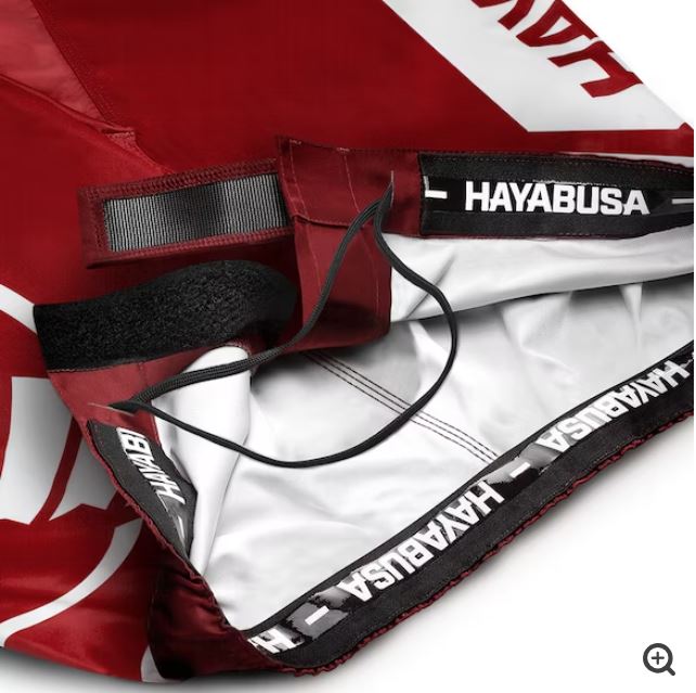 Fightshorts Hayabusa Icon (Largos) (Rojo / Blanco) (Disponible por Encargo)