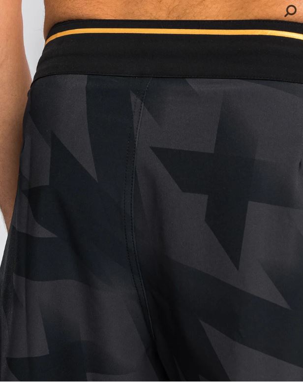Fightshorts Venum Razor (Negro / Amarillo) (Disponible en Costa Rica y por Encargo)