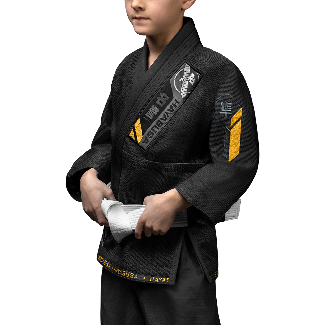 Uniforme de Jiujitsu Brasileño Hayabusa Ascend para Niño (Negro) (Disponible por Encargo)