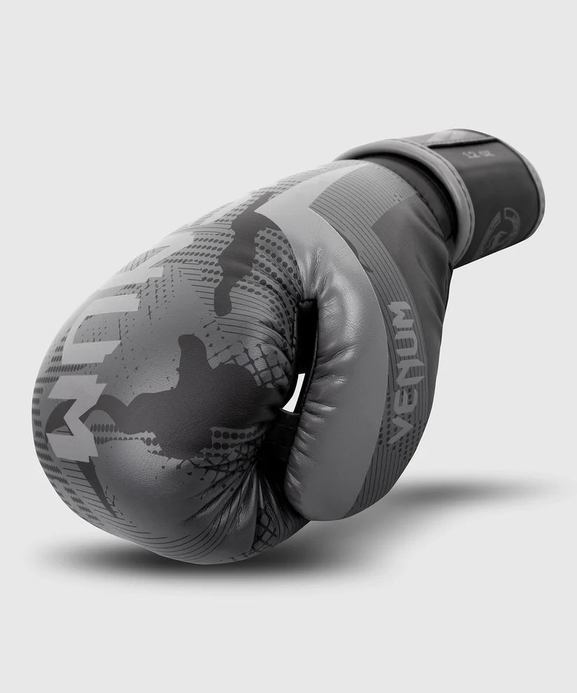 Guantes de Box Venum Elite (Negro Camo / Gris) (Disponible por Encargo)