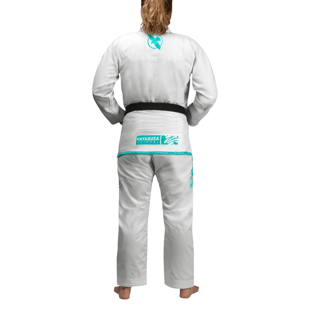 Uniforme de Jiujitsu Brasileño Liviano Hayabusa Lightweight (Blanco / Turquesa) (Disponible por Encargo)