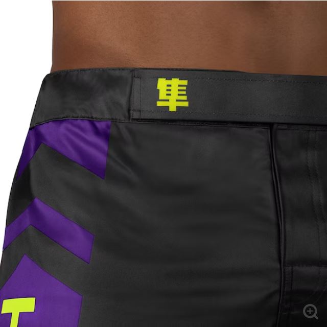 Fightshorts Hayabusa Icon (Largos) (Negro / Amarillo) (Disponible por Encargo)
