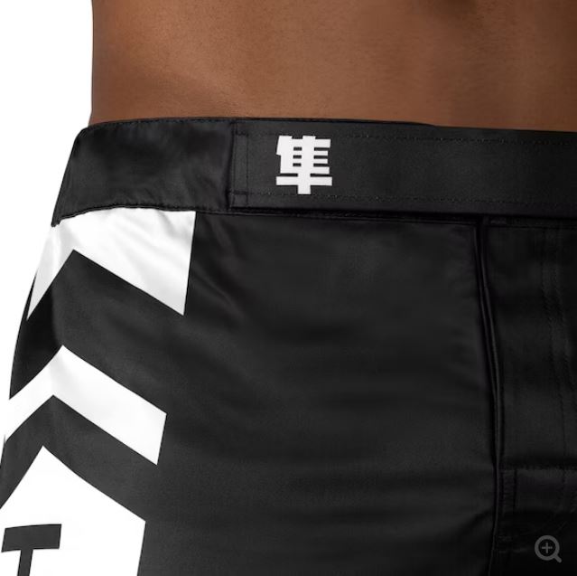 Fightshorts Hayabusa Icon (Largos) (Negro / Blanco) (Disponible por Encargo)