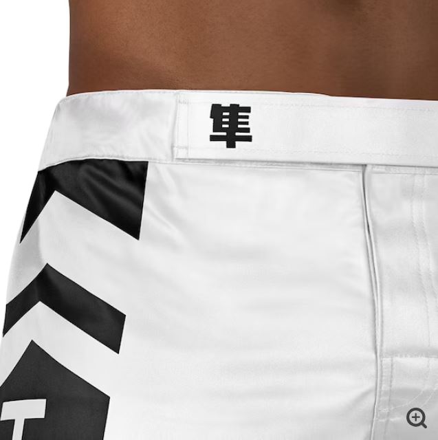 Fightshorts Hayabusa Icon (Largos) (Blanco / Negro) (Disponible en Costa Rica y por Encargo)