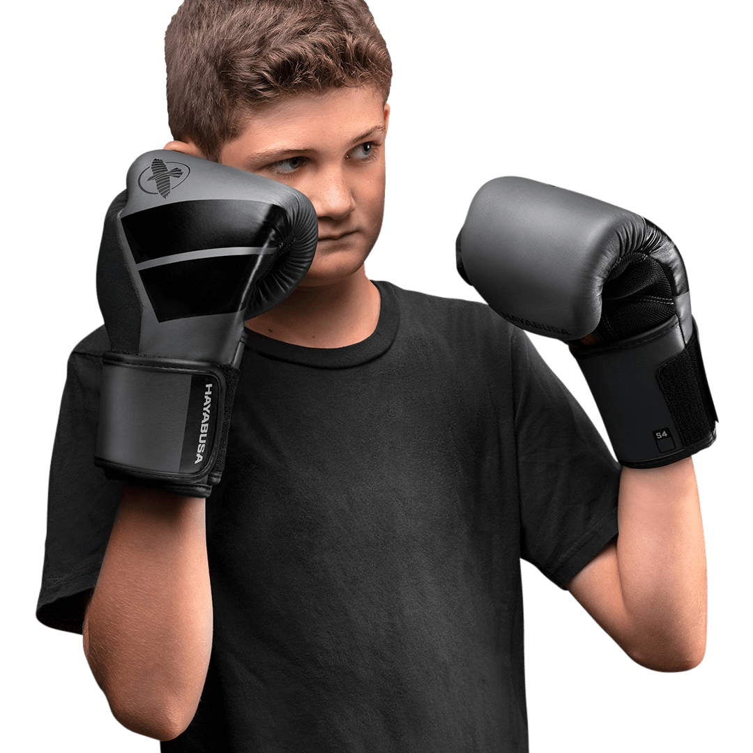 Guantes de Box Hayabusa S4 para Niños (Gris / Negro) (Disponible por Encargo)
