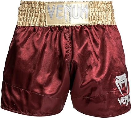 Fightshorts de Muay Thai Venum Classic (Vino / Dorado) (Disponible por Encargo)
