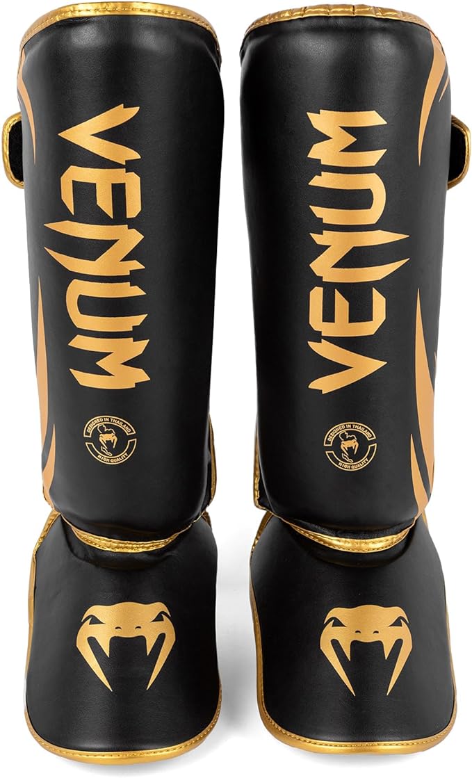 Espinilleras Venum Challenger (Negro / Dorado) (Disponibles en Costa Rica)