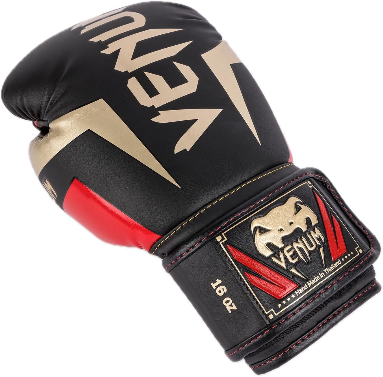 Guantes de Box Venum Elite (Negro / Dorado / Rojo) (Disponible por Encargo)