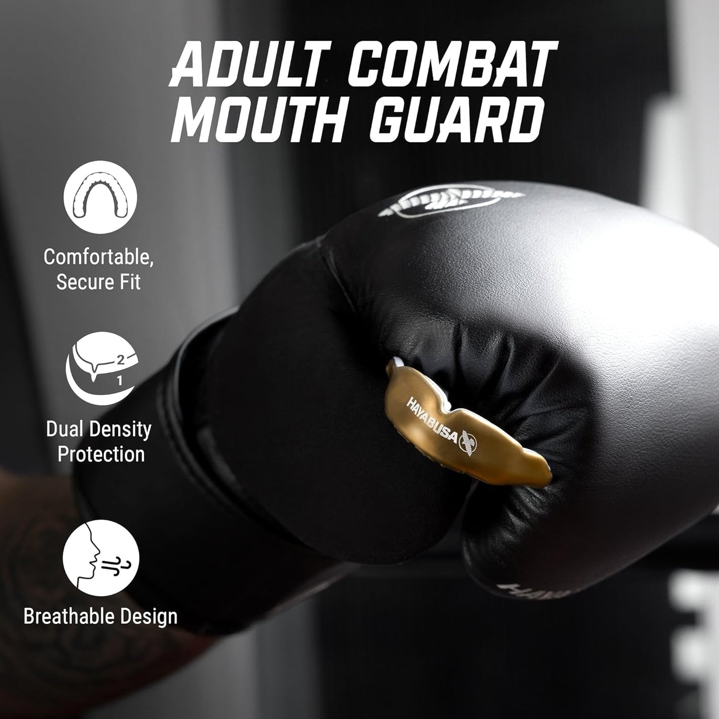 Bucal Hayabusa Combat (Dorado / Blanco) (Disponible en Costa Rica y por Encargo)
