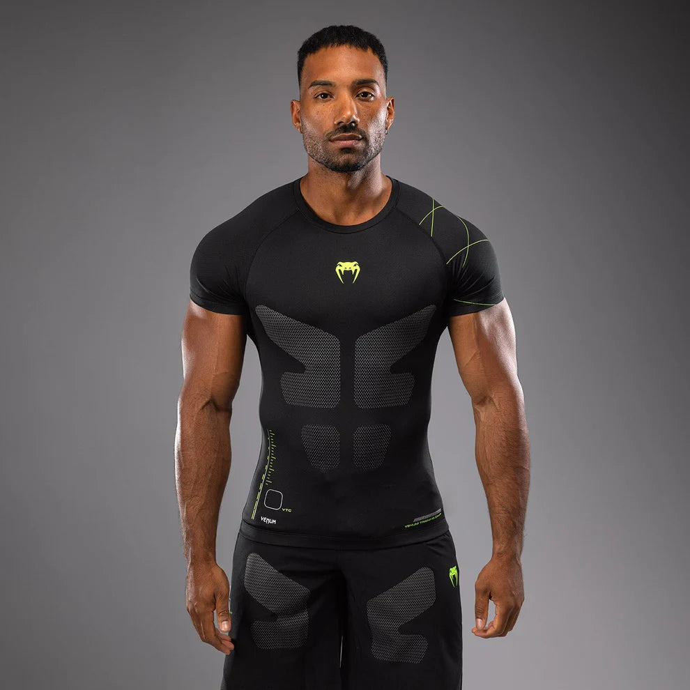 Rashguard Manga Corta para Hombre Venum Tactical XT (Amarillo Neón) (Disponible en Costa Rica y por Encargo)
