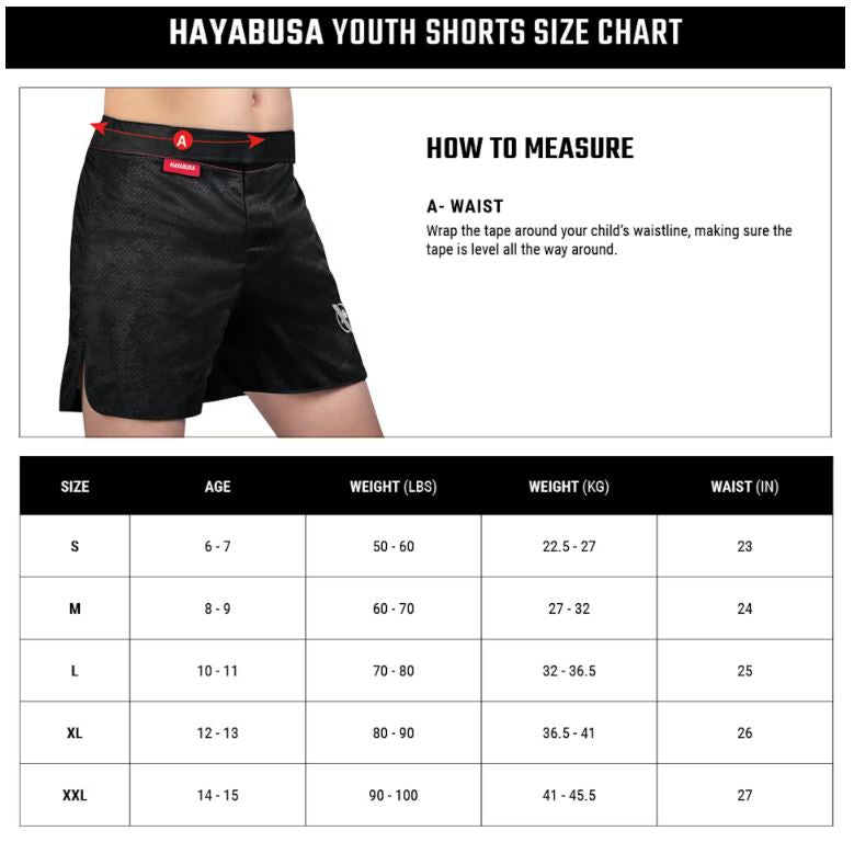 Fightshorts para Niño Hayabusa Hexagon (Negro) (Disponible por Encargo)