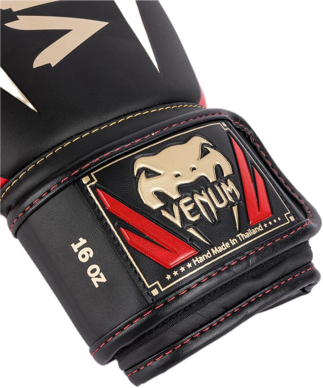 Guantes de Box Venum Elite (Negro / Dorado / Rojo) (Disponible por Encargo)
