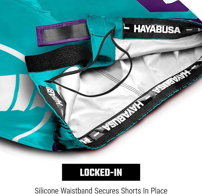 Fightshorts Hayabusa Icon (Cortos) (Turquesa / Blanco) (Disponible en Costa Rica y por Encargo)