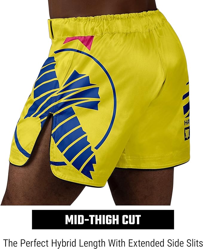 Fightshorts Hayabusa Icon (Cortos) (Amarillo / Azul) (Disponible en Costa Rica y por Encargo)