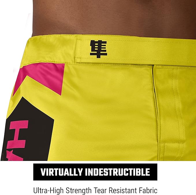 Fightshorts Hayabusa Icon (Cortos) (Amarillo / Azul) (Disponible en Costa Rica y por Encargo)