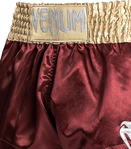 Fightshorts de Muay Thai Venum Classic (Vino / Dorado) (Disponible por Encargo)