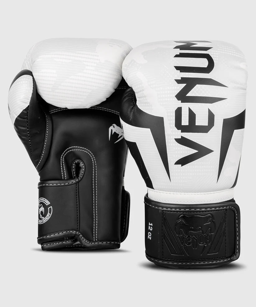Guantes de Box Venum Elite (Blanco Camo / Negro) (Disponible por Encargo)