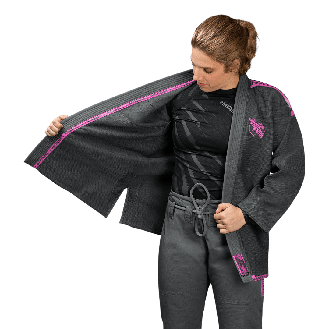 Uniforme de Jiujitsu Brasileño Liviano Hayabusa Lightweight (Gris / Rosado) (Disponible por Encargo)