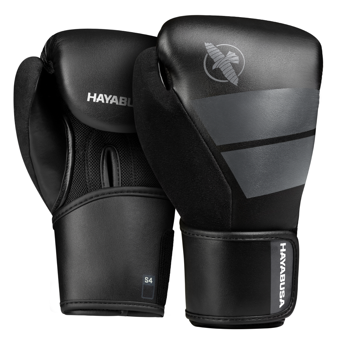 Guantes de Box Hayabusa S4 para Niños (Negro / Gris) (Disponible por Encargo)