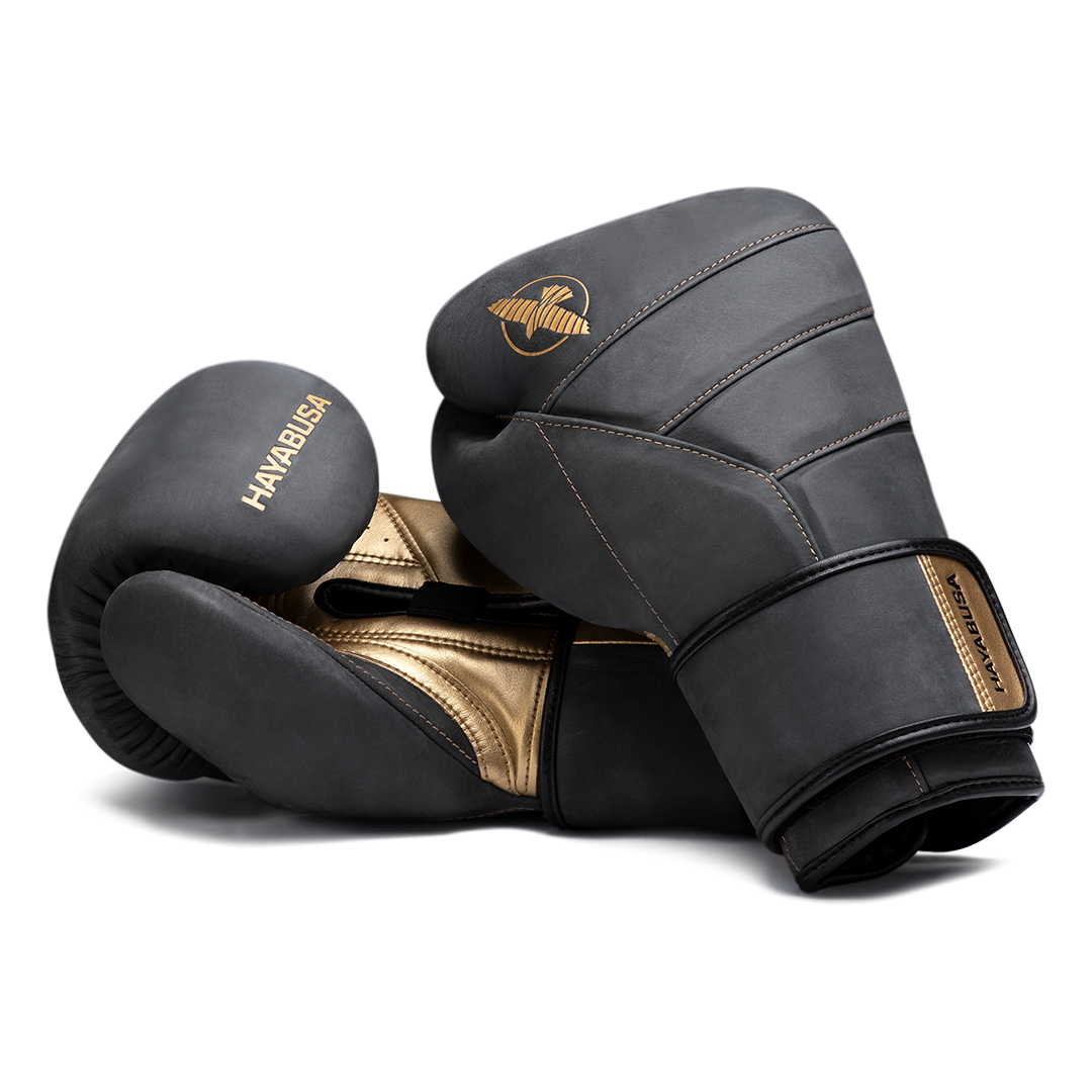 Guantes de Box Hayabusa T3 de Cuero de Lujo (Negro / Dorado) (Disponible por Encargo)