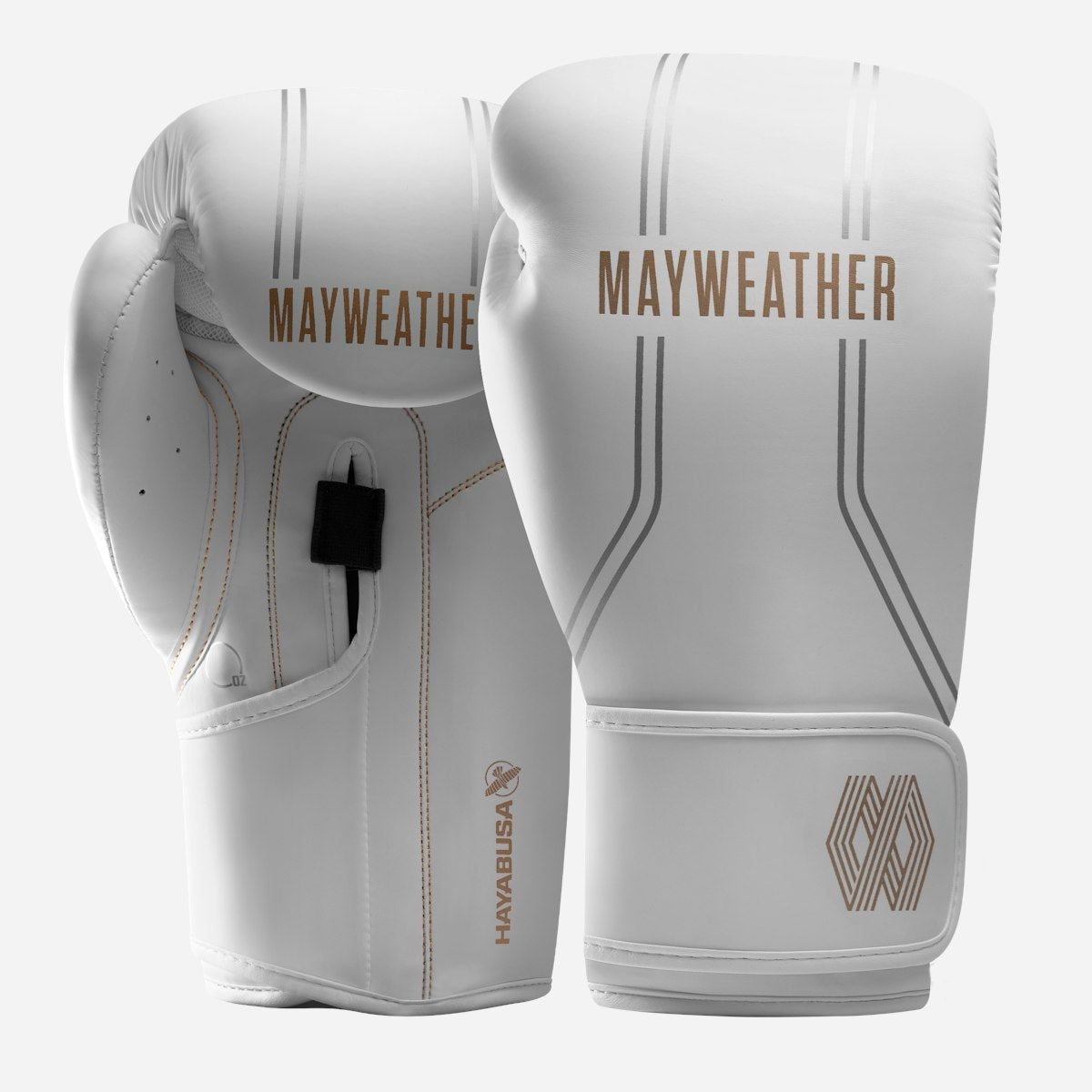 Guantes de Box Hayabusa Mayweather Contender (Blanco / Dorado) (Disponible por Encargo)