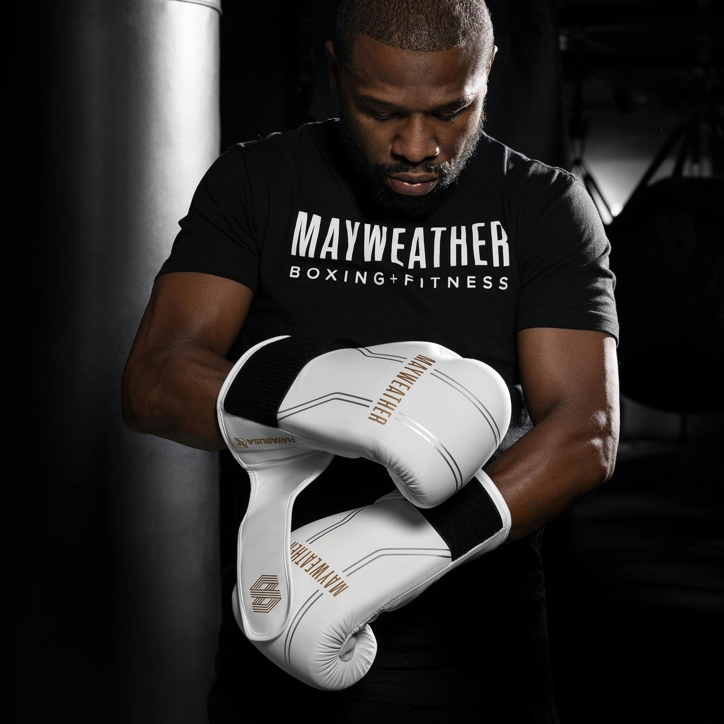 Guantes de Box Hayabusa Mayweather Contender (Blanco / Dorado) (Disponible por Encargo)